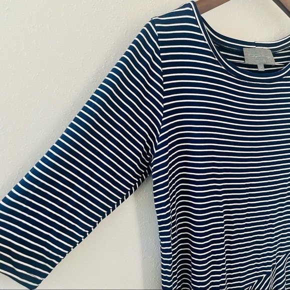 Anthropologie Sunday in Brooklyn Navy Striped 3/4 Sleeve Top - Picture 4 of 9